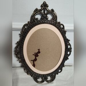 Antique Ornate Victorian Look Brass Frame With Matting Velvet Backing 17" x 12"‎
